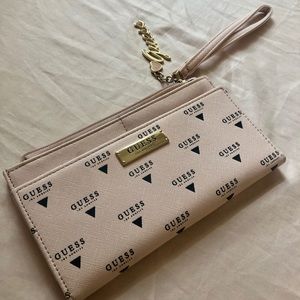 GUESS pink slim wallet/ wristlet